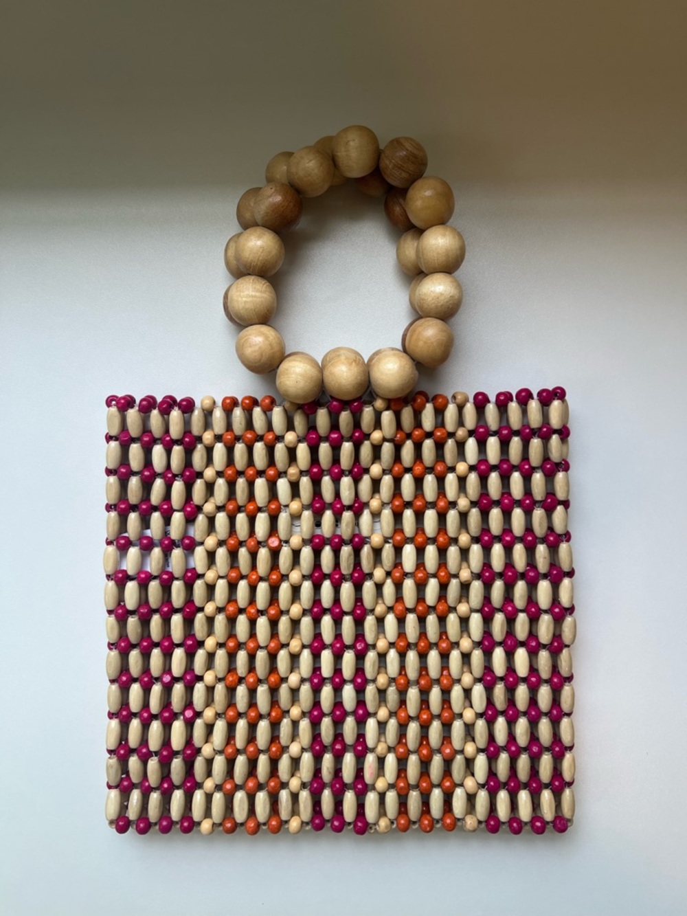 L Space Riley Wood Bead Bracelet Handle Bag